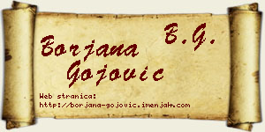 Borjana Gojović vizit kartica